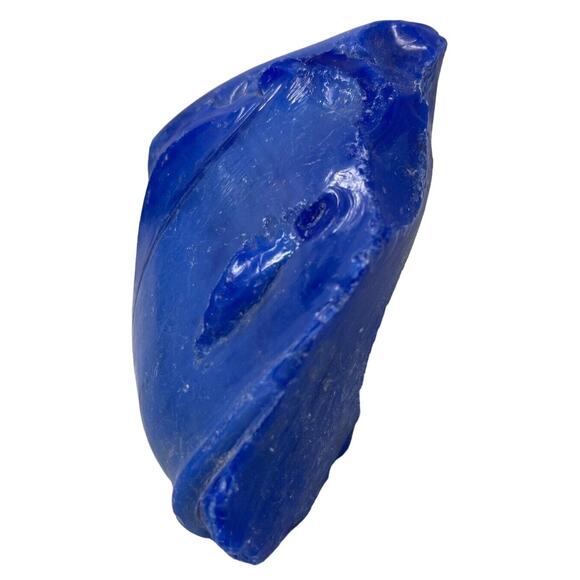 Periwinkle Cobalt Blue Art Glass Cullet Layered Swirl Opaque #5XL197 - Picture 7 of 8